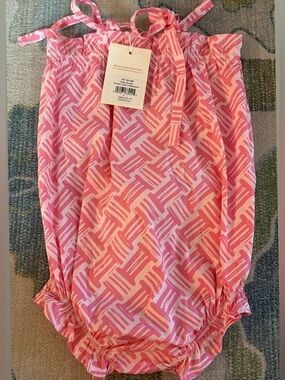 The Beaufort Bonnet Company Pink & White Romper One-Piece - Girls 2T